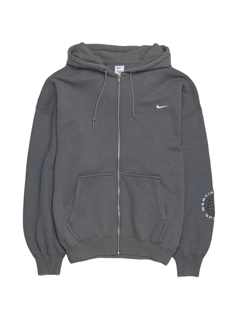 Nike x Martine Rose hoodie met geborduurd logo en rits Grijs