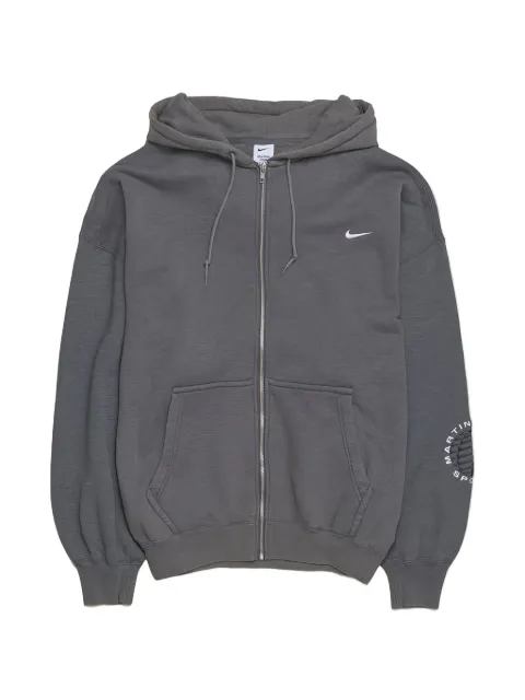 Nike x Martine Rose logo-embroidered zip-up hoodie