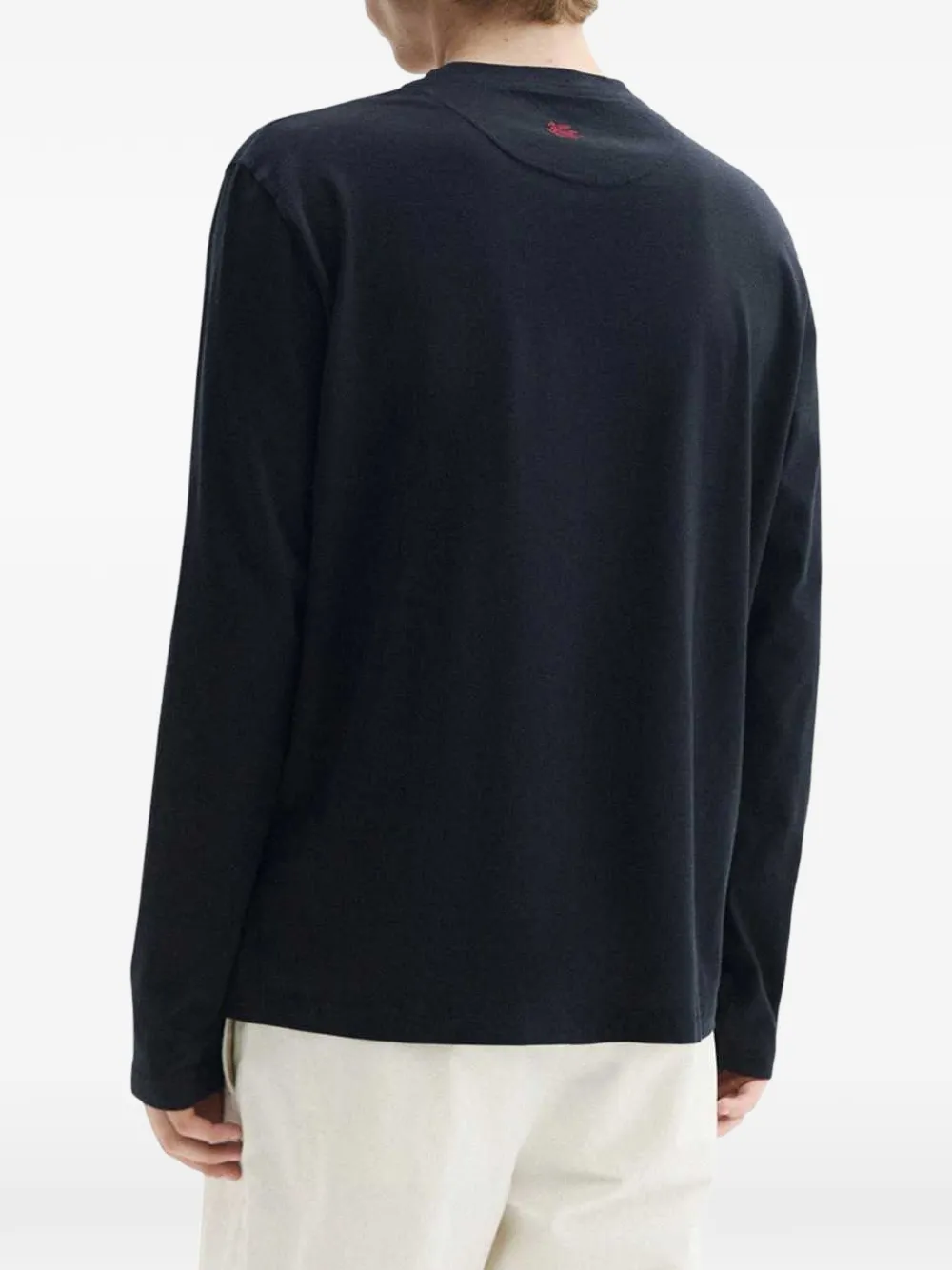 ETRO giraffe-print long-sleeve T-shirt Blauw