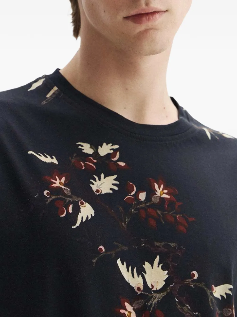 ETRO giraffe-print long-sleeve T-shirt Blauw