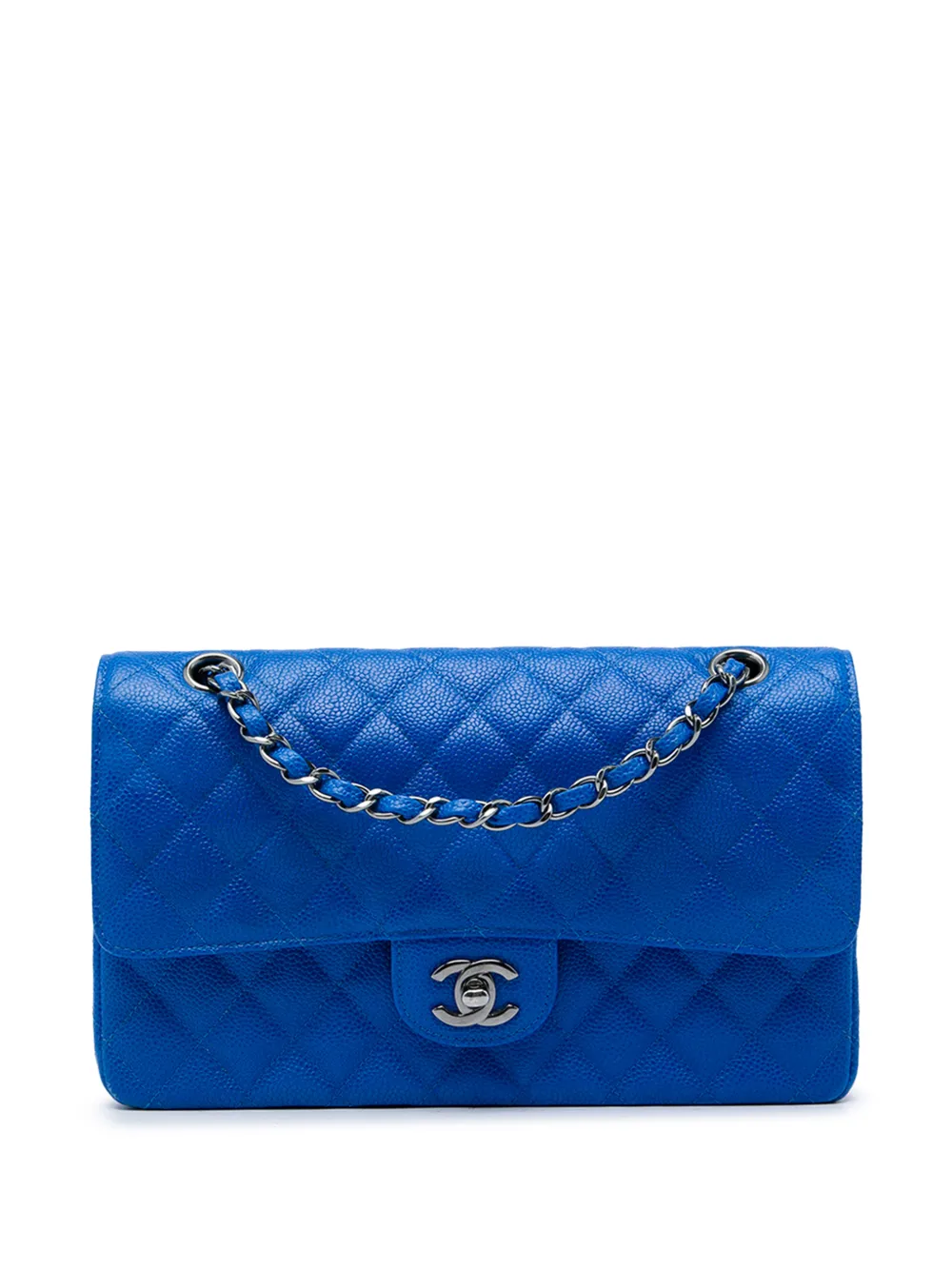 CHANEL Pre-Owned 2010-2011 Medium Classic Caviar Double Flap shoulder bag - Blue