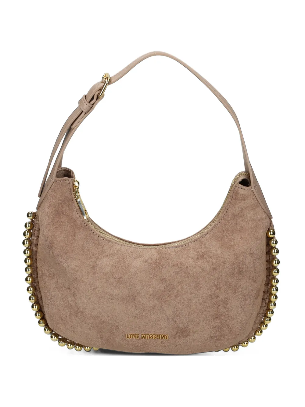 Love Moschino Love stud-embellished shoulder bag - Neutrals