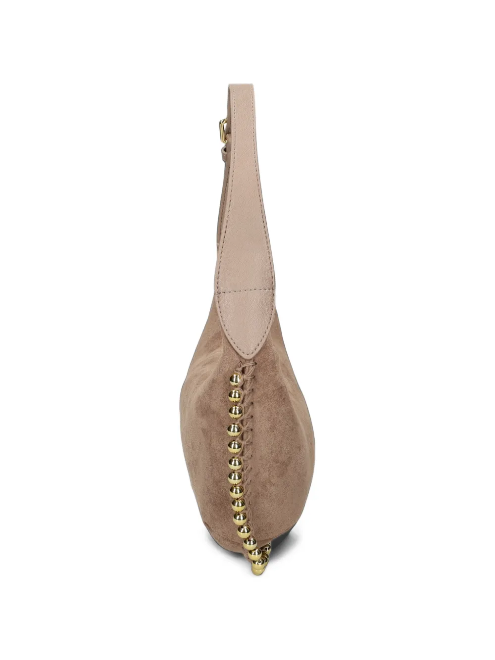 Love Moschino Love stud-embellished shoulder bag Beige