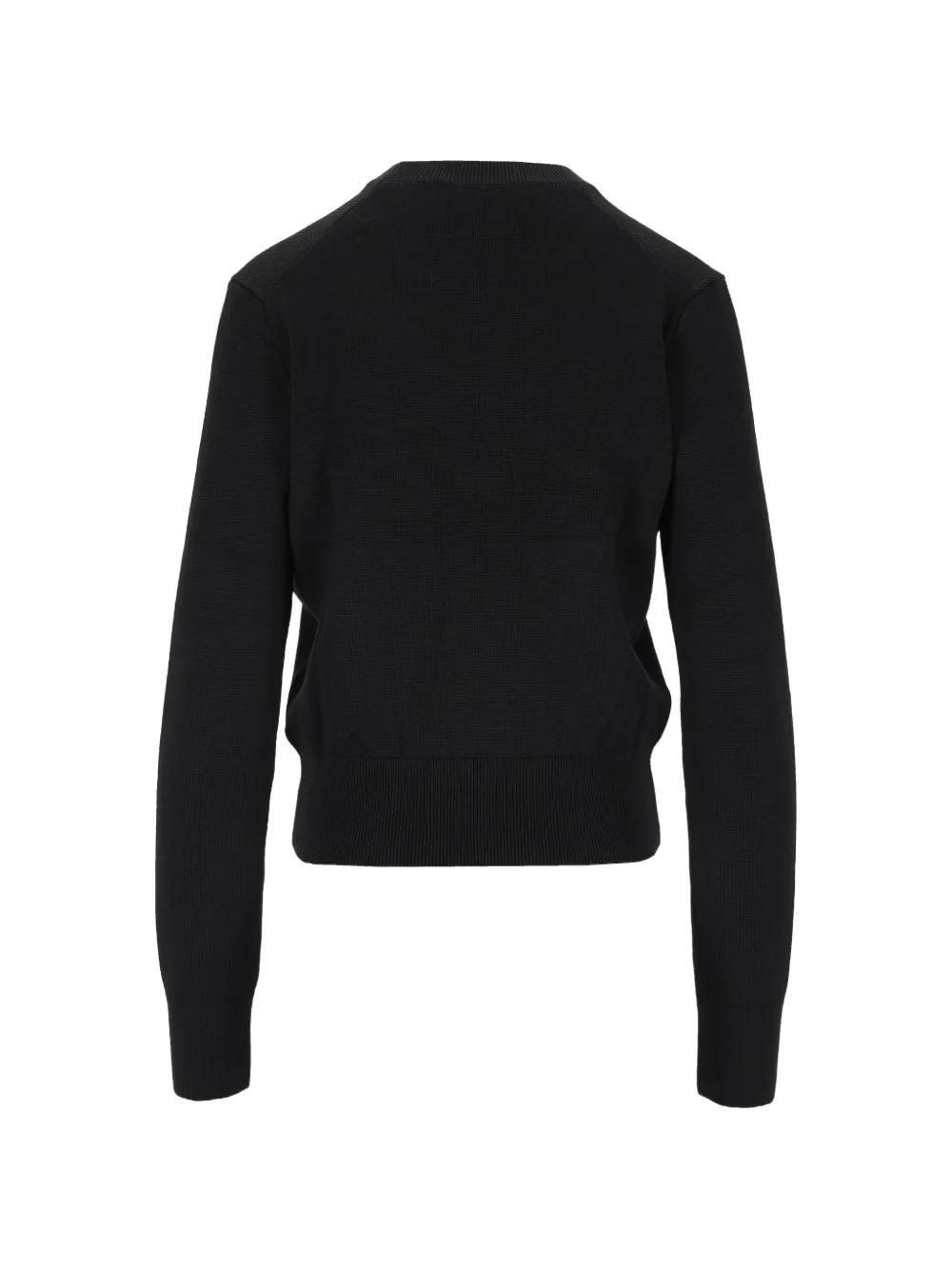AMI Paris black crewneck wool sweater with Ami De Coeur Zwart