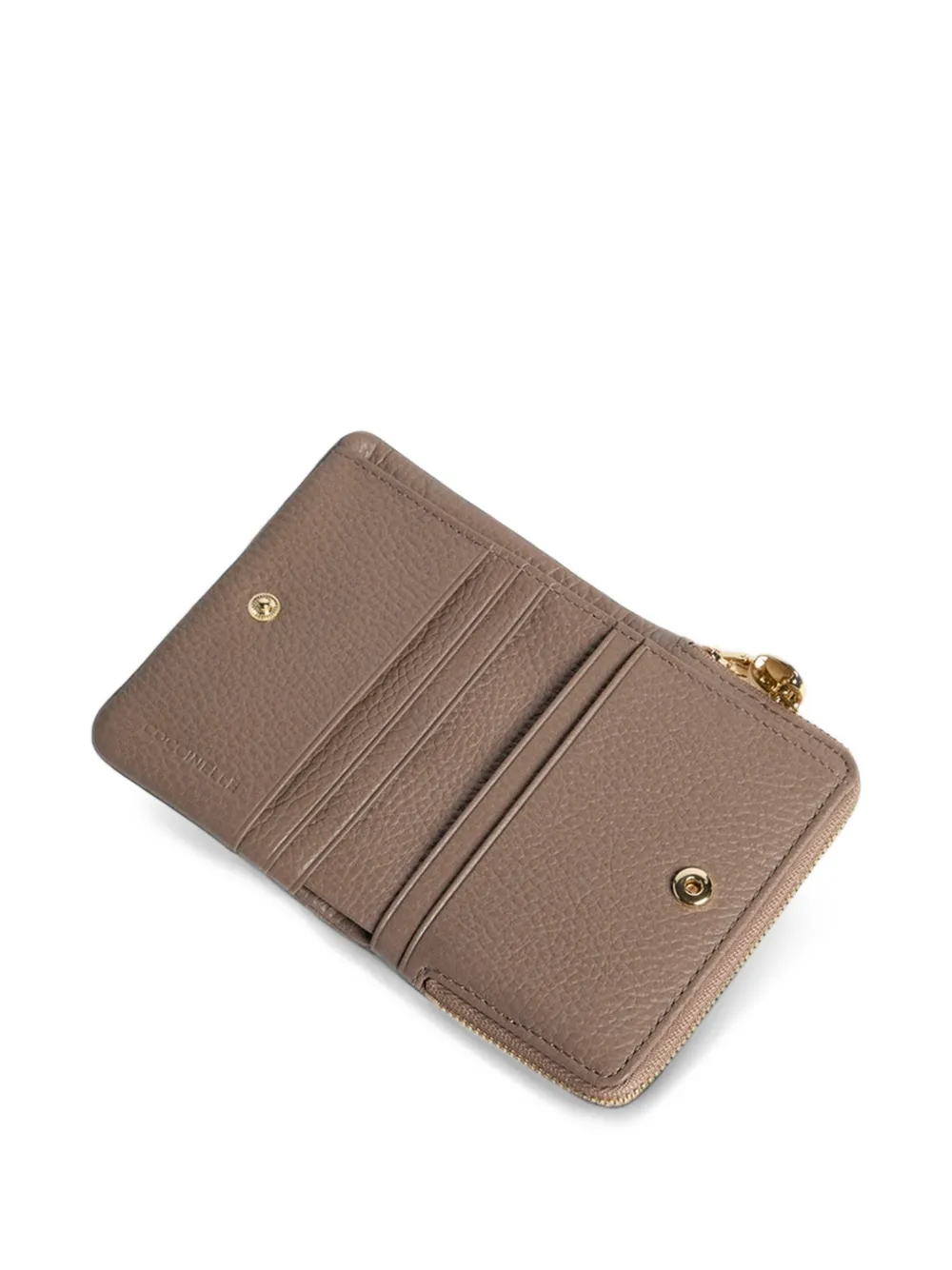 Coccinelle C-Me grained-leather wallet Beige