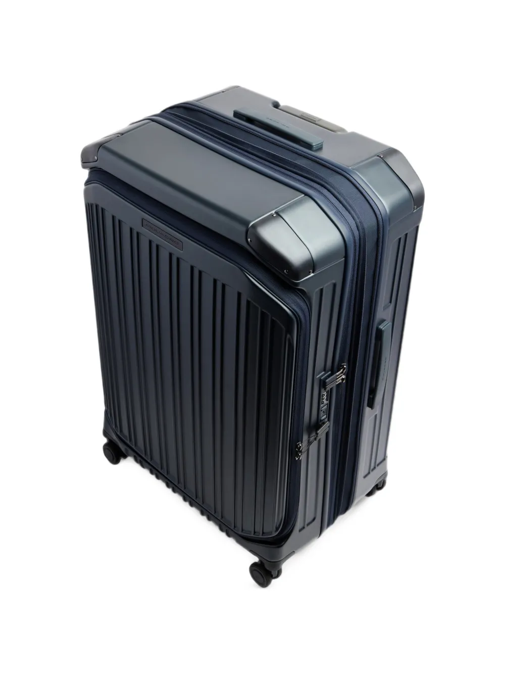 PIQUADRO ribbed-detail suitcase Blauw