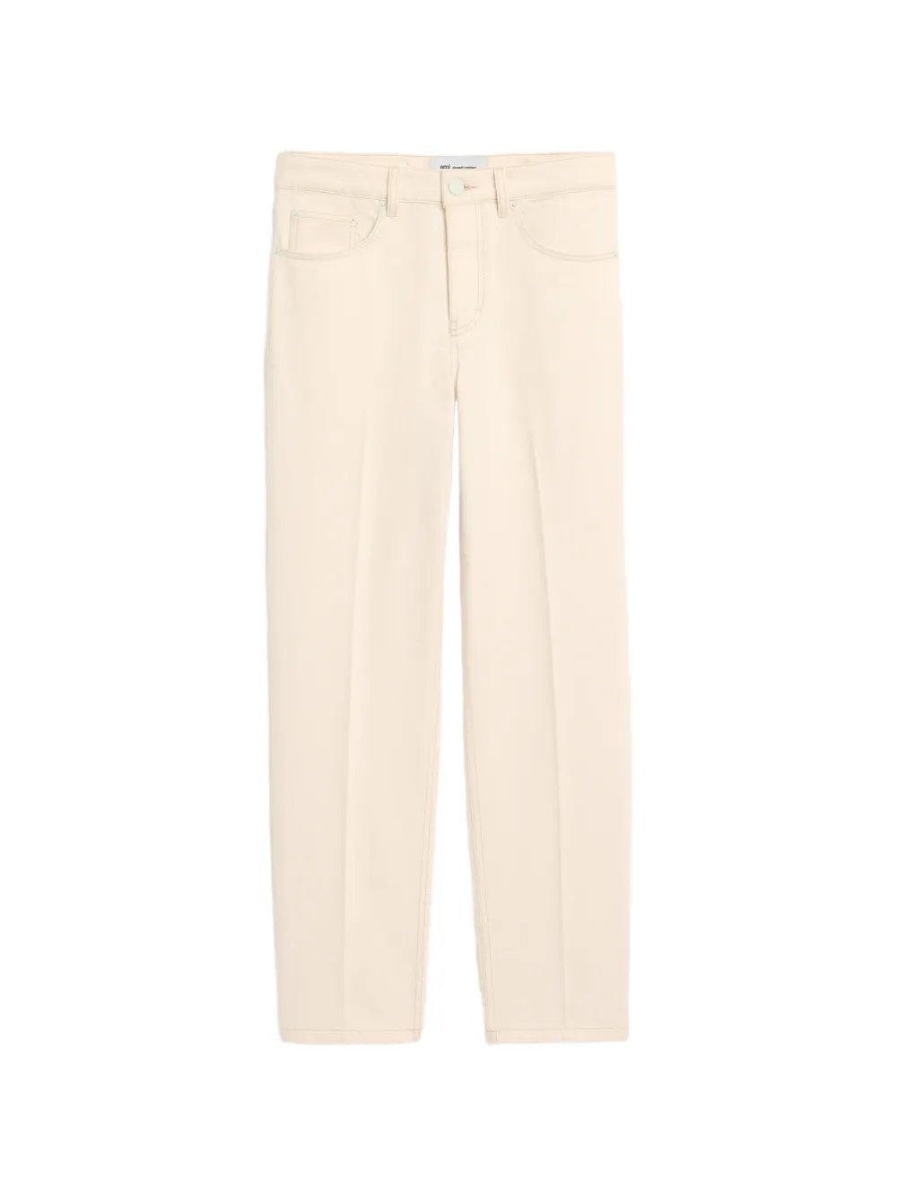 AMI Paris white parisian-fit cotton jeans Beige