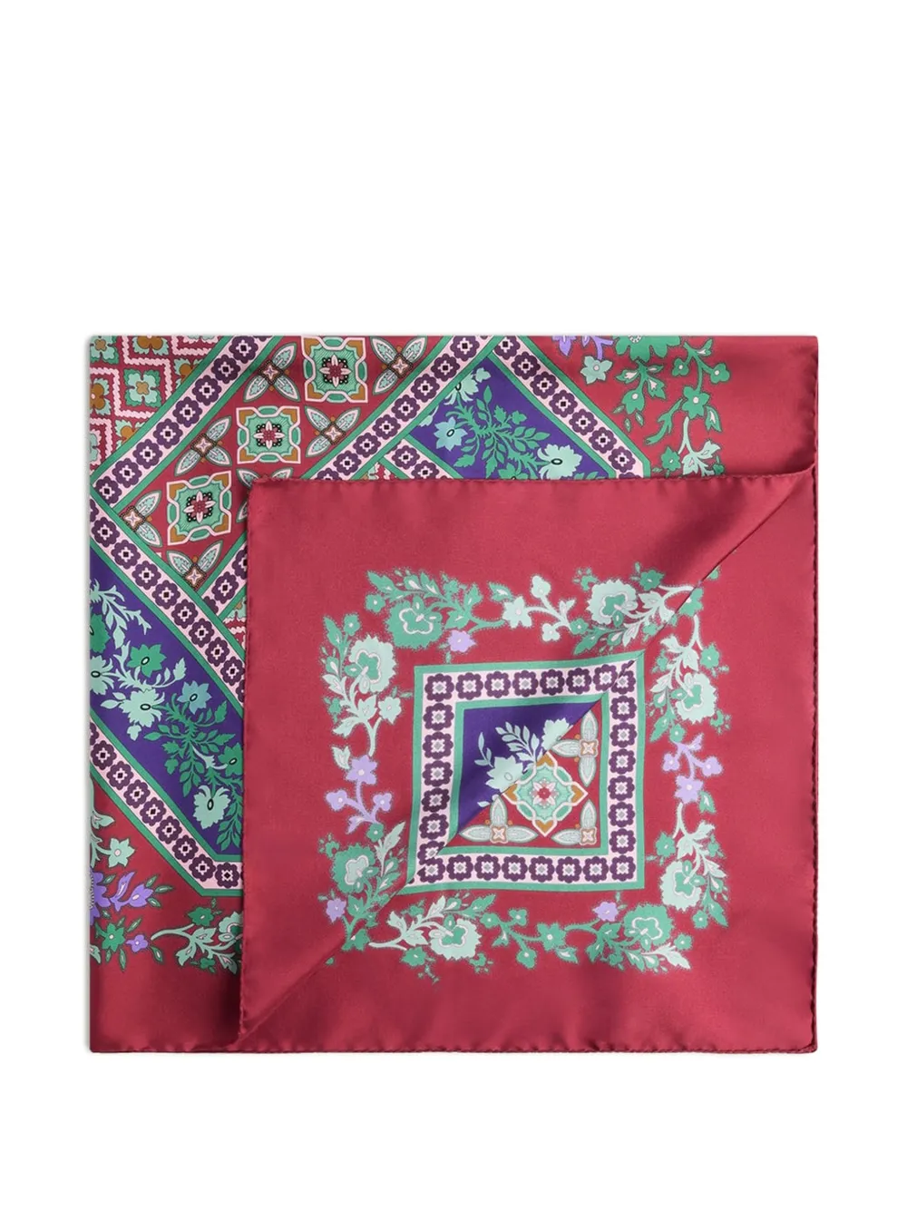 La DoubleJ Regalia placée red in silk twill foulard 90 Rood