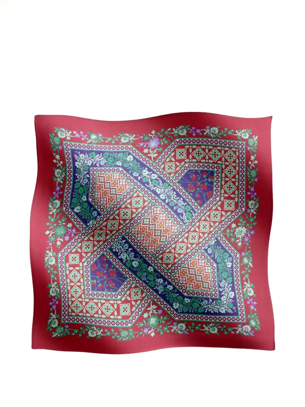La DoubleJ Regalia placée red in silk twill foulard 90 Rood