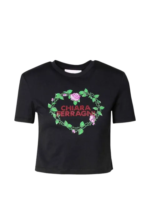 Chiara Ferragni T-shirt a fiori con logo
