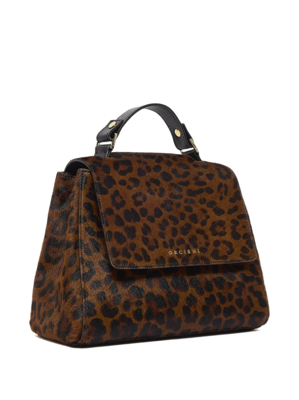 Orciani small Sveva leopard-print pony-hair tote bag Bruin