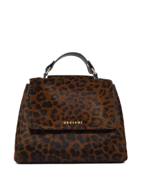 Orciani small Sveva leopard-print pony-hair tote bag