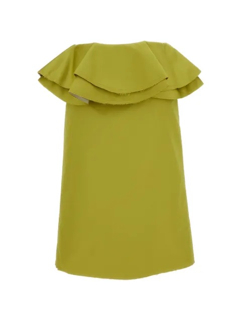Plan C ruffled raw-cut midi skirt