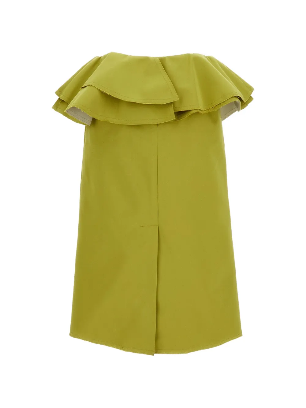 Plan C ruffled raw-cut midi skirt Groen