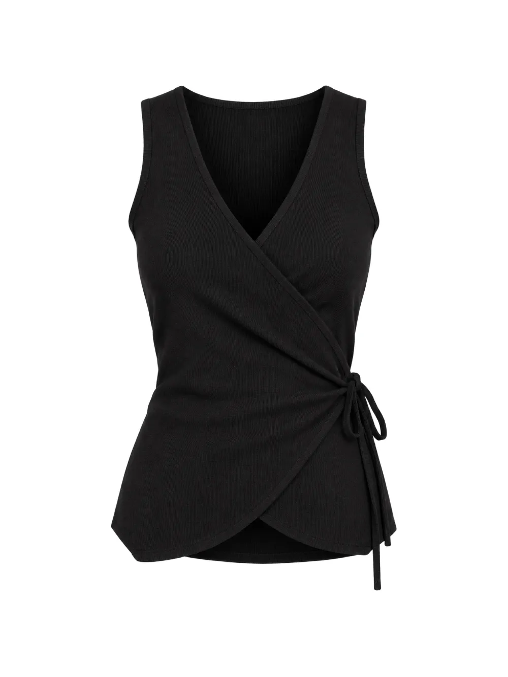 Lisa Yang ribbed-knit wrap top - Schwarz