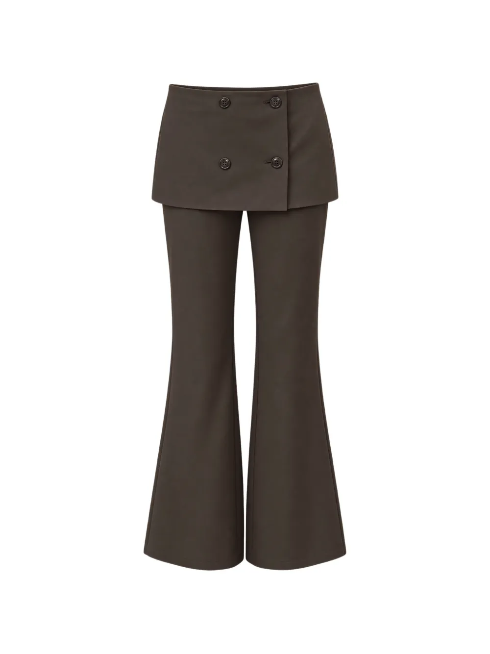 Eleh double-breasted layered-effect trousers - Braun