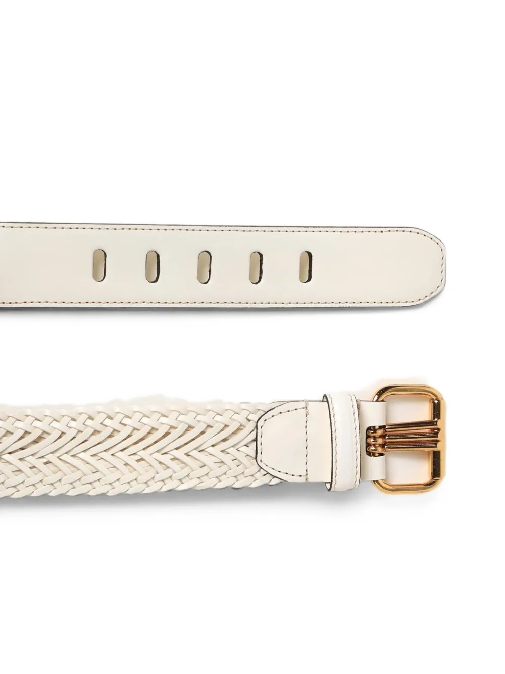 ETRO braided leather belt Beige