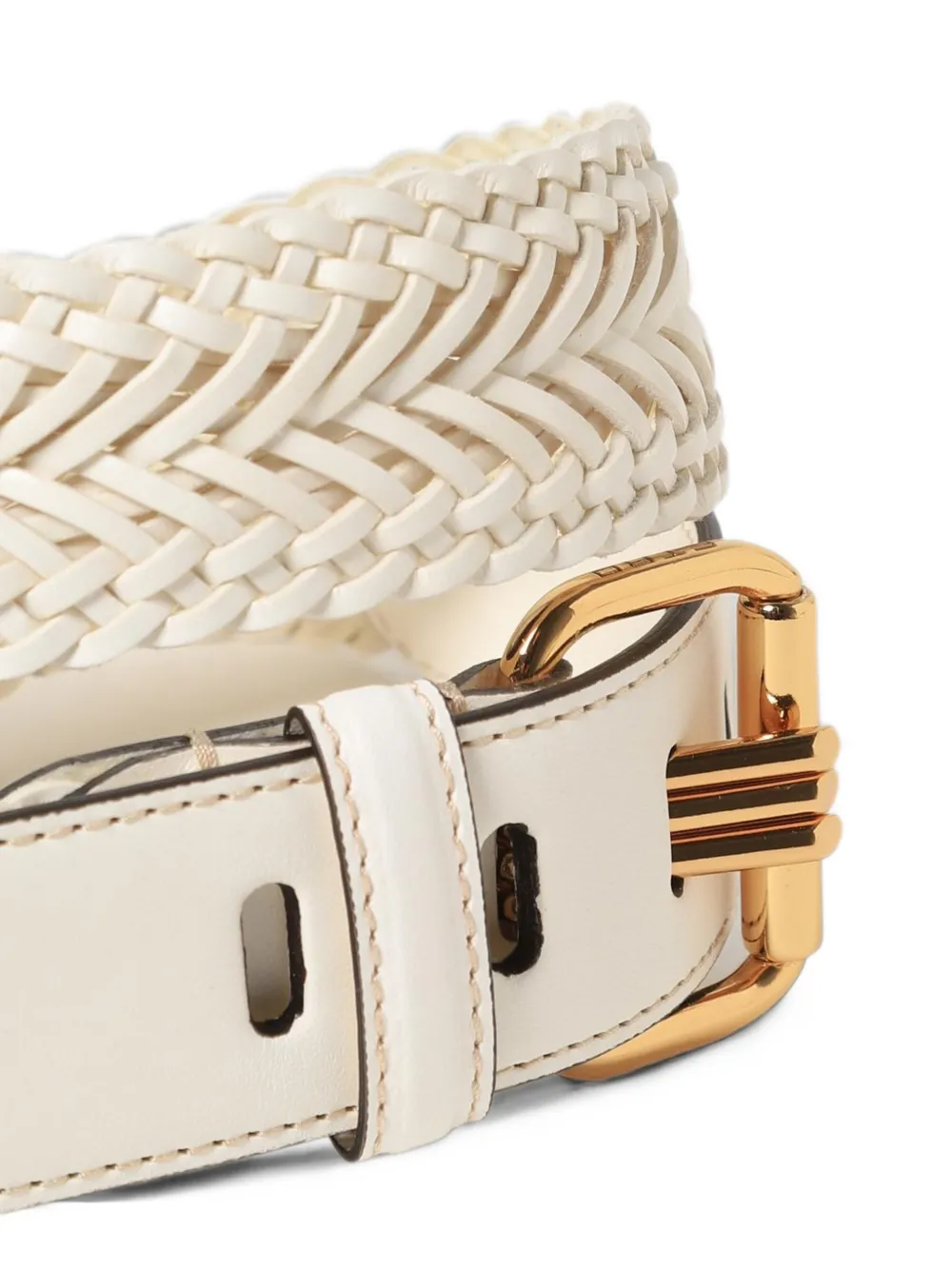 ETRO braided leather belt Beige