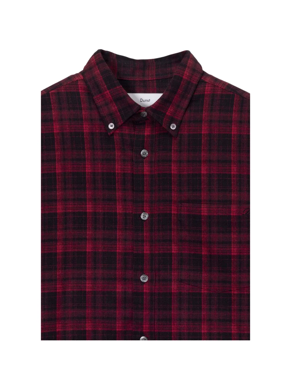 DUNST check-pattern button-down flannel shirt Rood