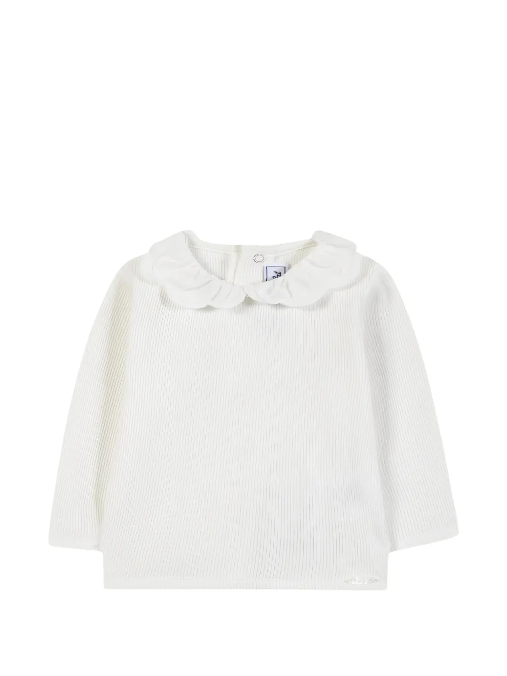 Tartine Et Chocolat ruffled-collar ribbed sweater - Bianco