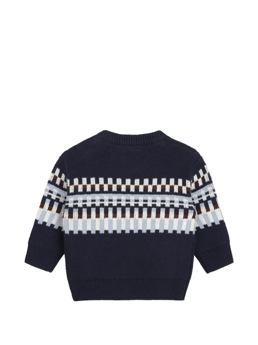 BOSS Kidswear Fair Isle button-fastening sweater Blauw