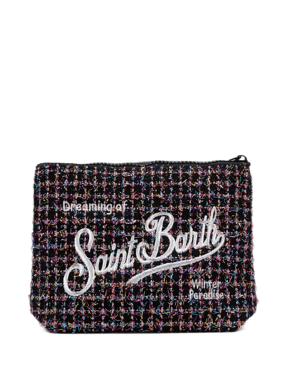 MC2 Saint Barth Aline clutch met geborduurd logo Zwart