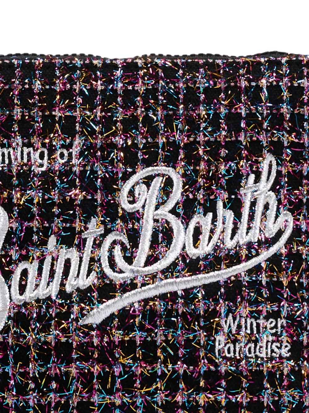MC2 Saint Barth Aline clutch met geborduurd logo Zwart