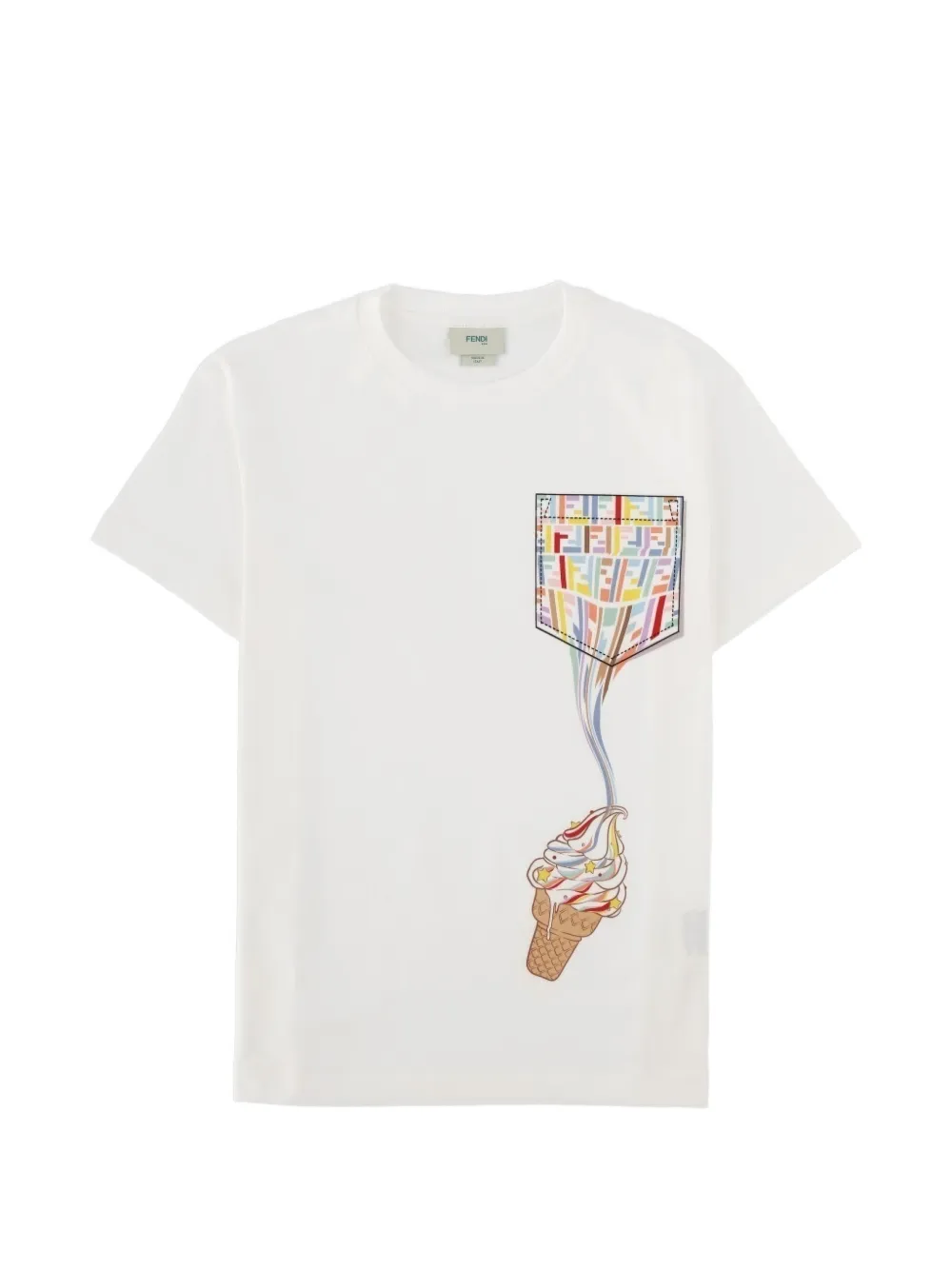 Fendi Kids T-shirt con stampa gelato FF - Bianco