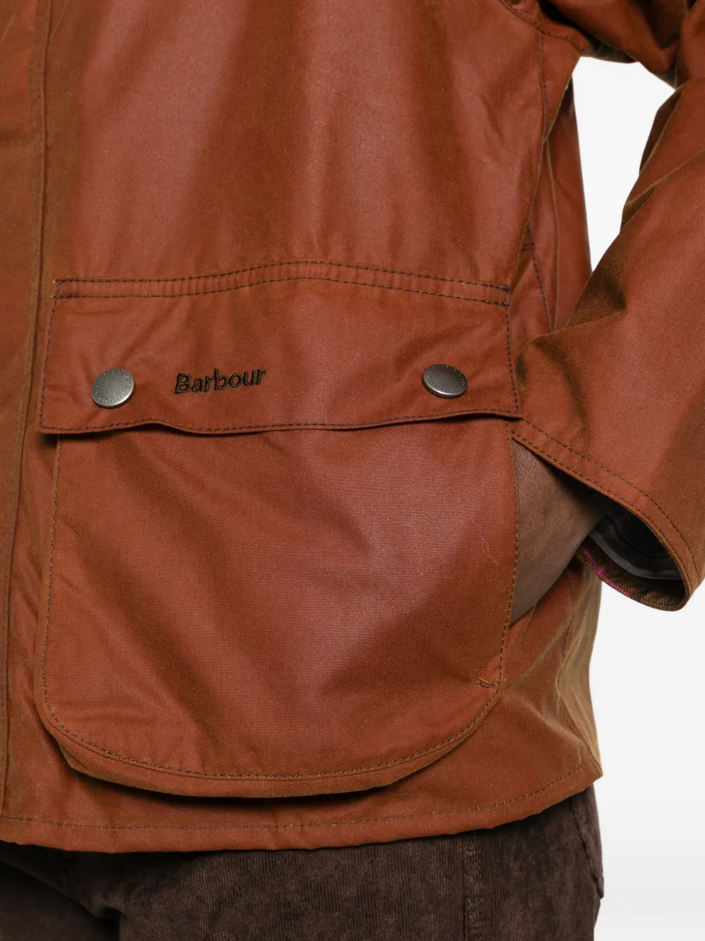 Barbour x Paul Smith corduroy-collar waxed jacket Bruin