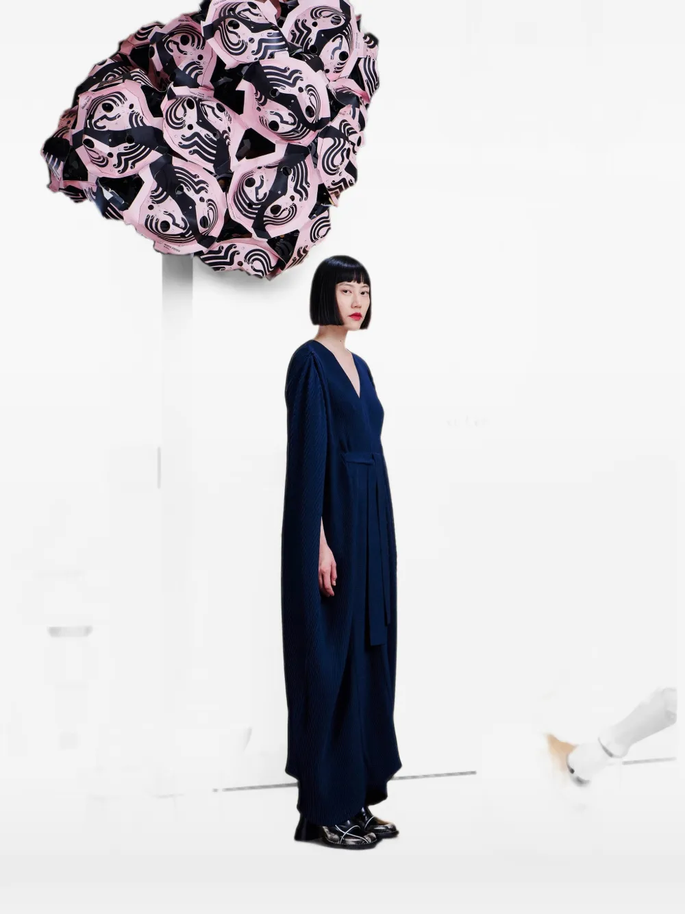 Henrik Vibskov Cherry geplooide maxi-tuniekjurk Blauw