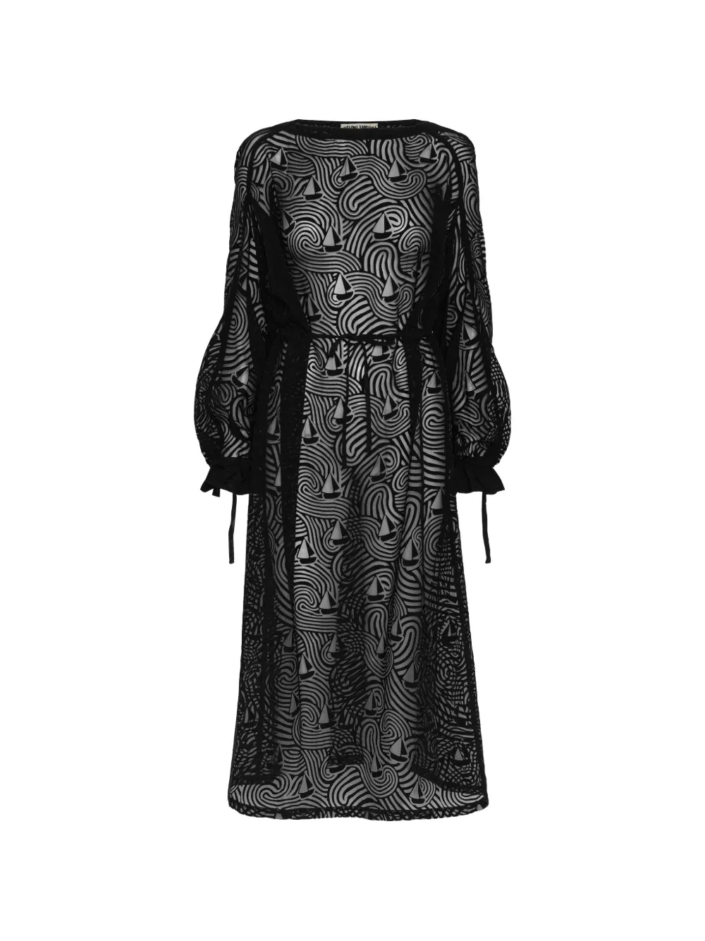 Henrik Vibskov Long Delivery abstract-pattern maxi dress - Nero