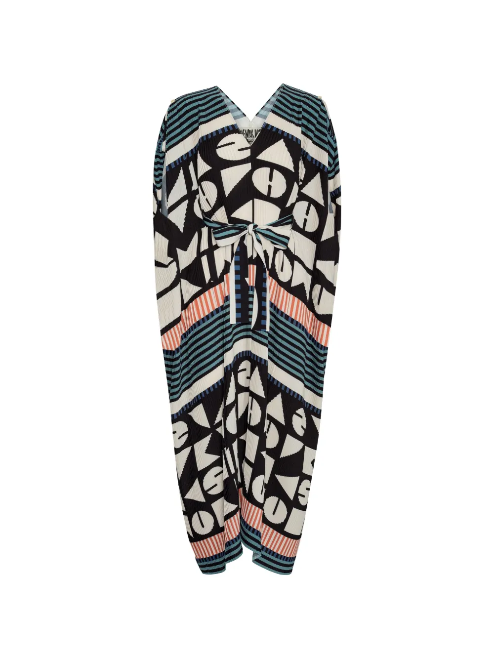 Henrik Vibskov Cherry Plisse maxi-dress met geometrisch patroon Zwart