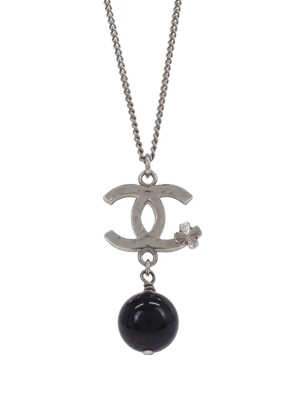 CHANEL Pre-Owned CC clover-detail pendant necklace - Silber