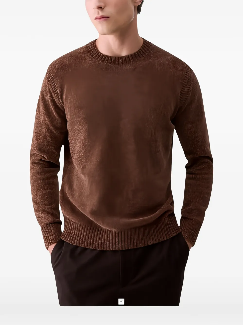 LIU JO Chenille crew-neck sweater Bruin