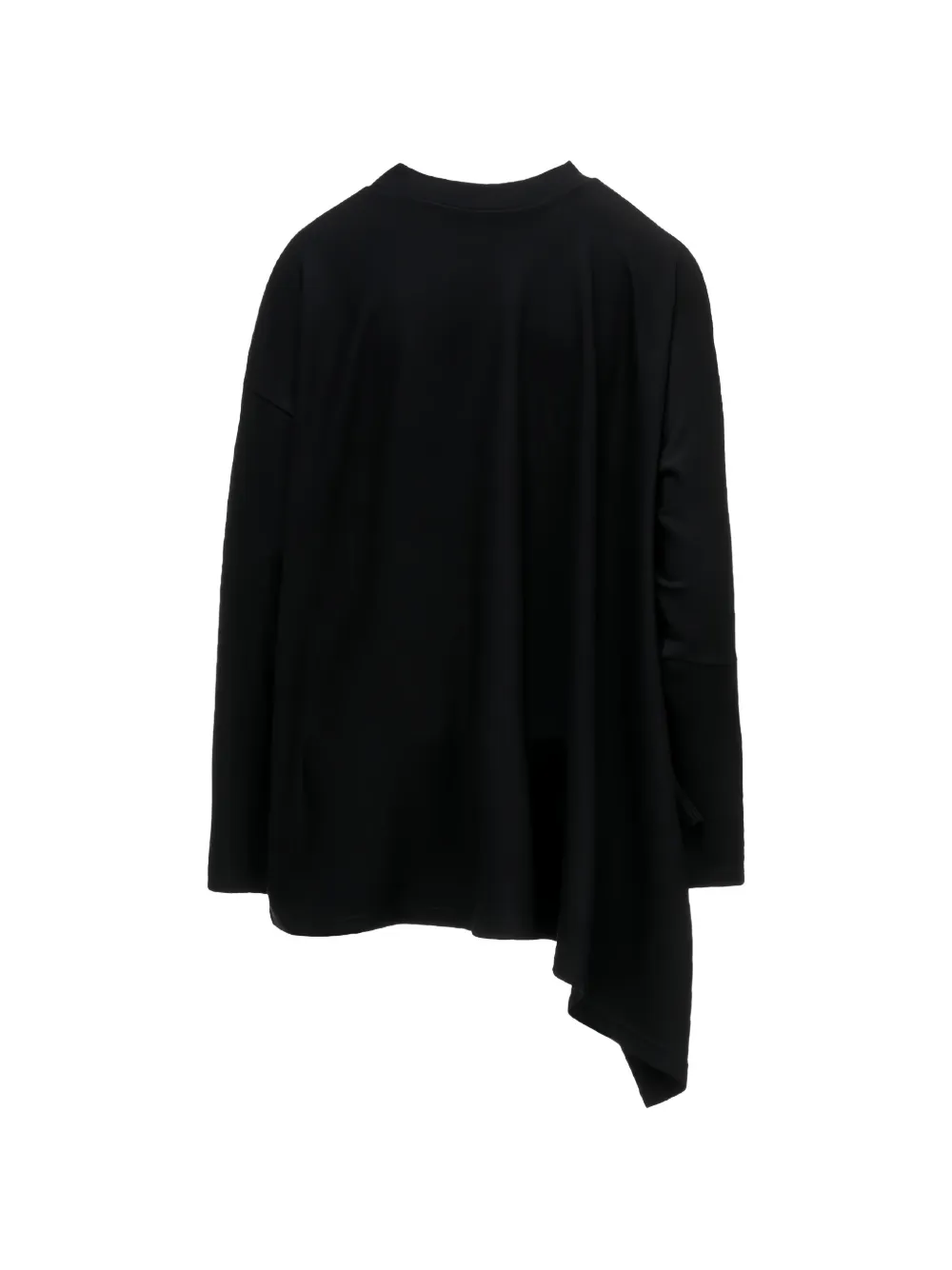 Yohji Yamamoto Milled asymmetrische trui met bloemen-applicatie Zwart