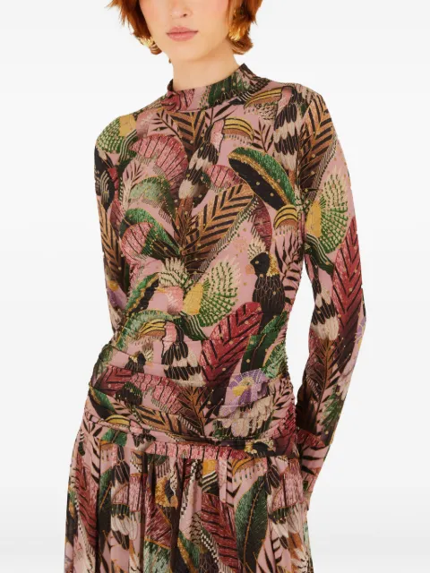 FARM Rio Artisanal Birds ruched blouse
