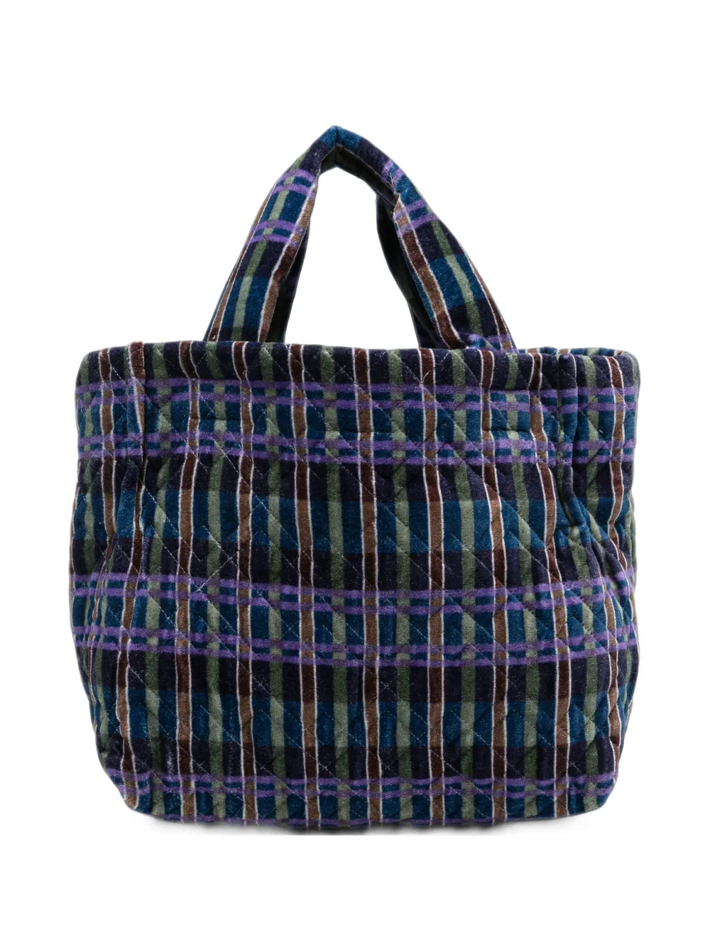 Épice quilted checked tote bag - Blu