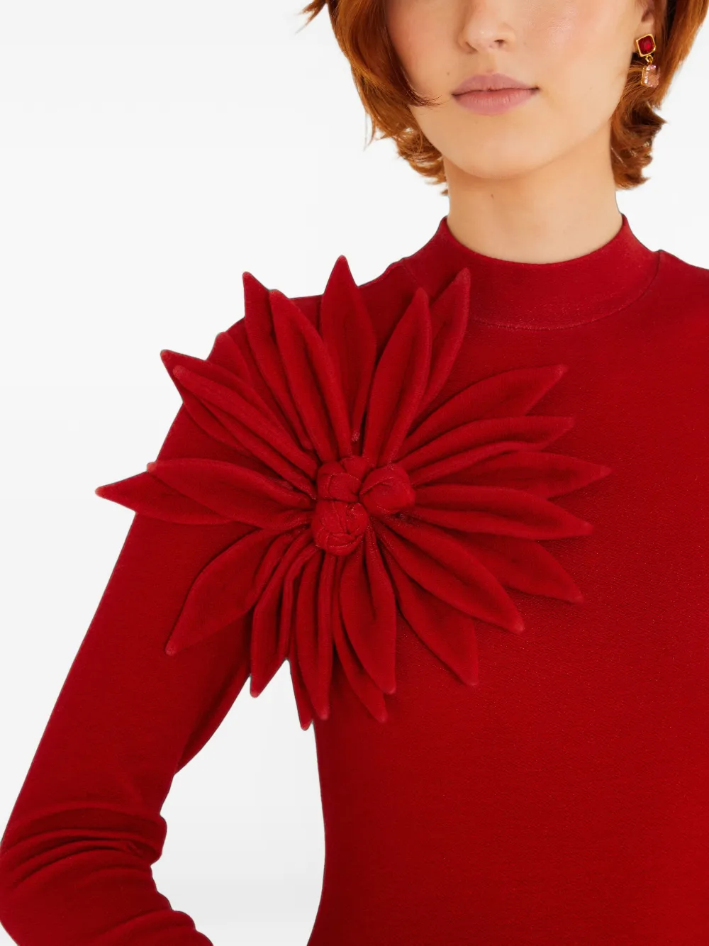 FARM Rio long-sleeve flowe maxi dress Rood