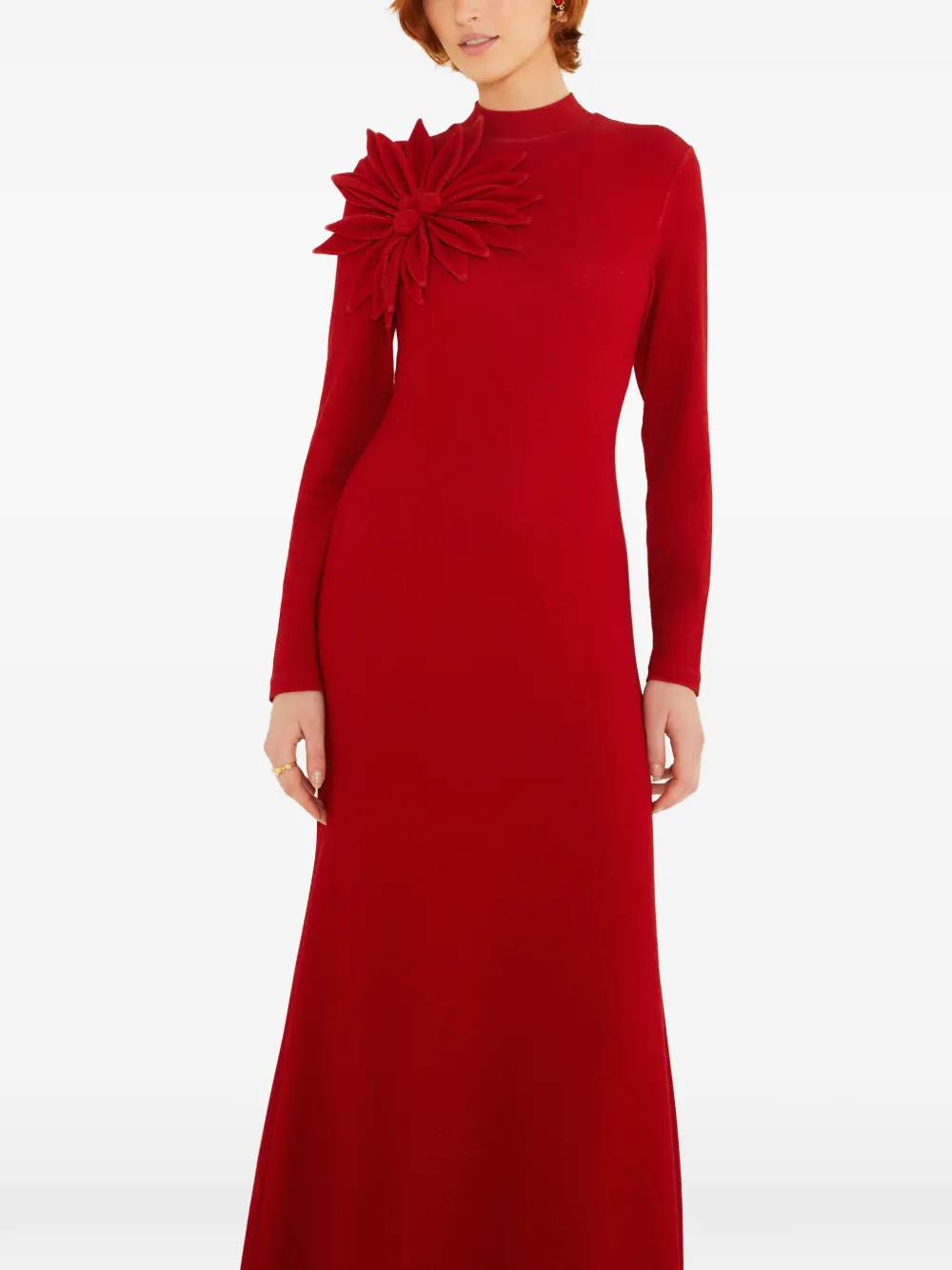FARM Rio long-sleeve flowe maxi dress Rood