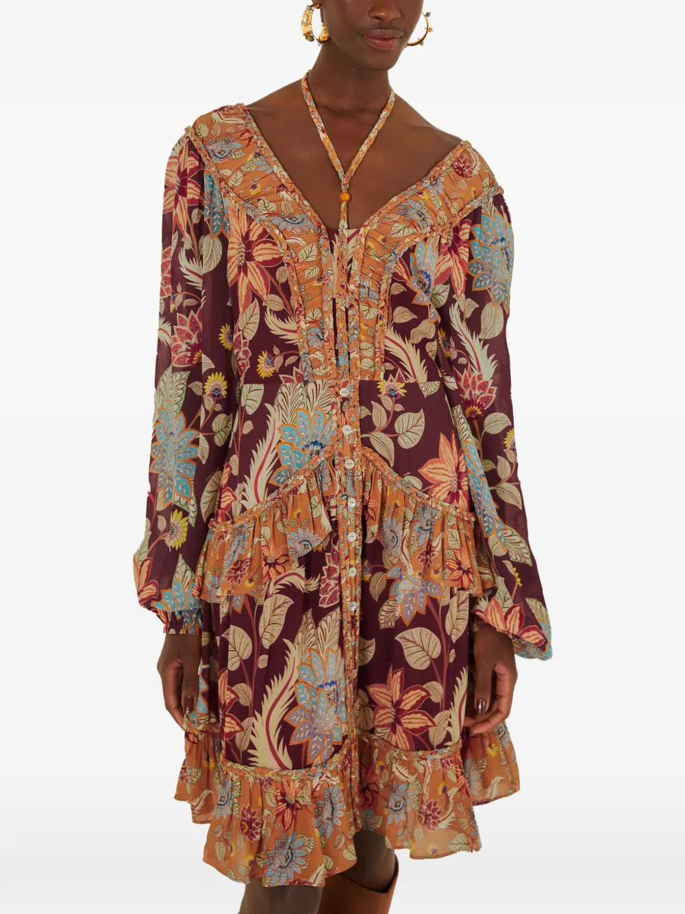 FARM Rio Delhi floral mixed mini dress - Viola