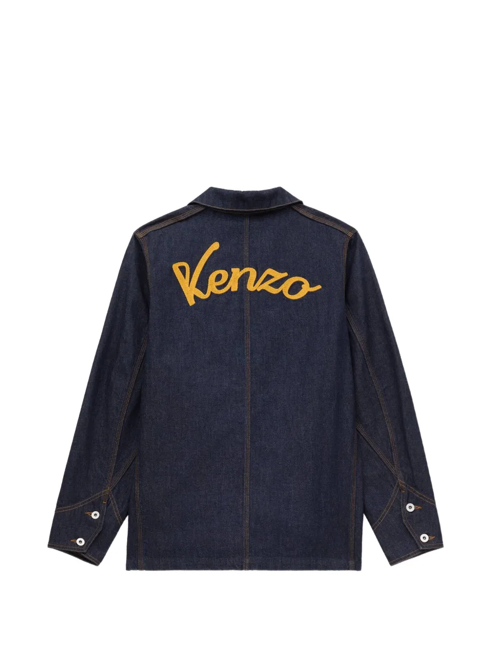 Kenzo Varsity logo-embroidered denim jacket Blauw