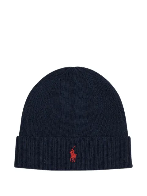 Polo Ralph Lauren logo-embroidered ribbed-trim beanie hat