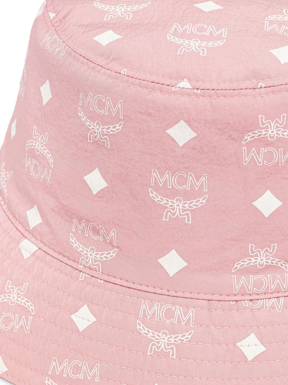 MCM logo-embroidered reversible bucket hat Roze