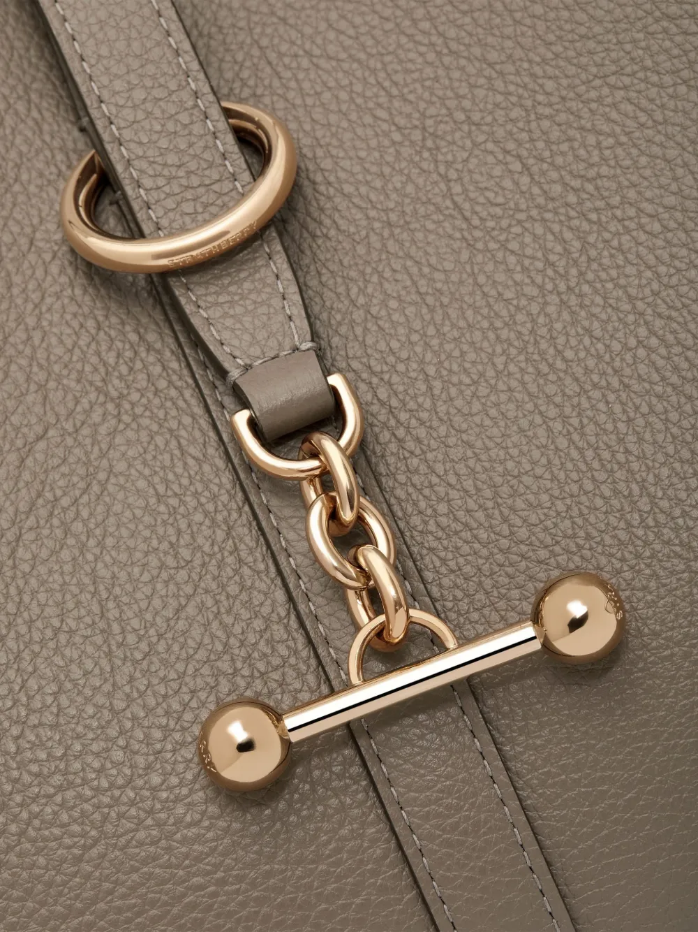 Strathberry Midi Kite leren shopper met staafdetail Grijs