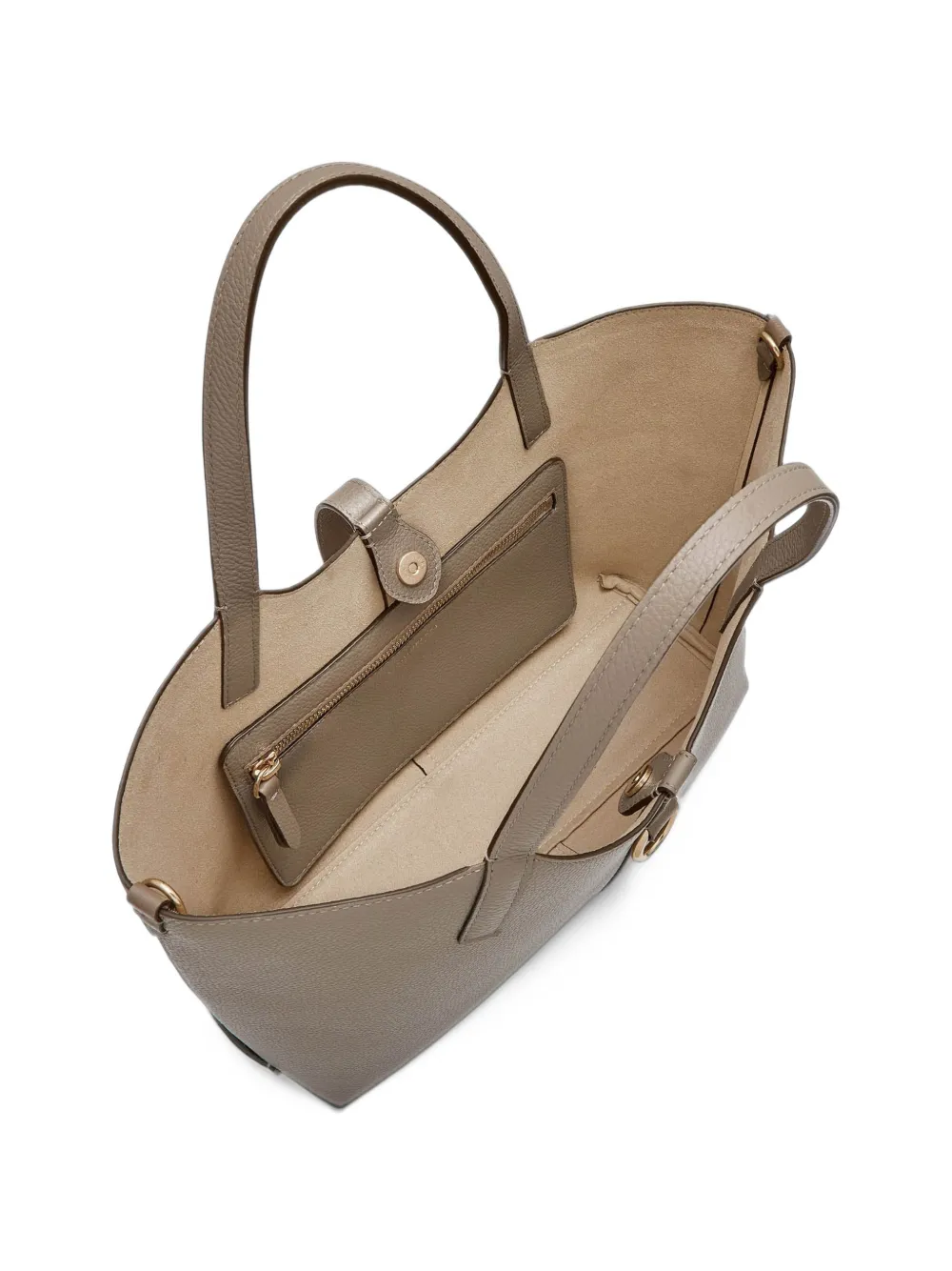 Strathberry Midi Kite leren shopper met staafdetail Grijs