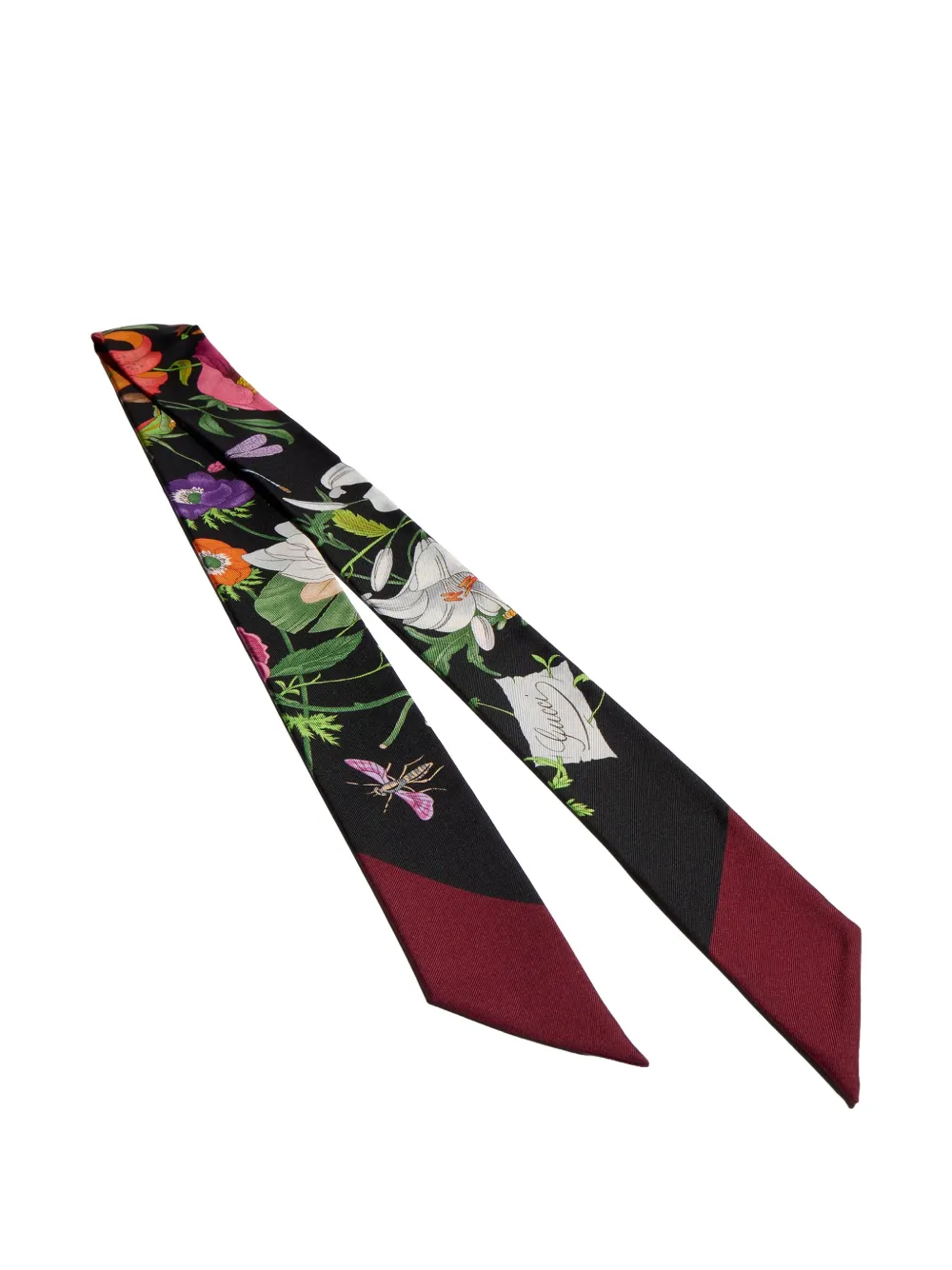 Gucci printed silk twill ribbon - Schwarz