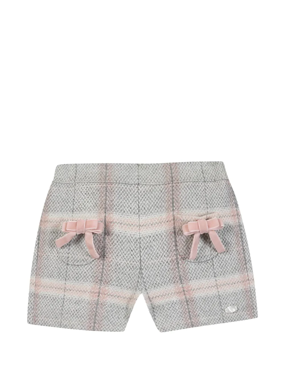 Tartine Et Chocolat check-pattern bow-detail shorts Grijs