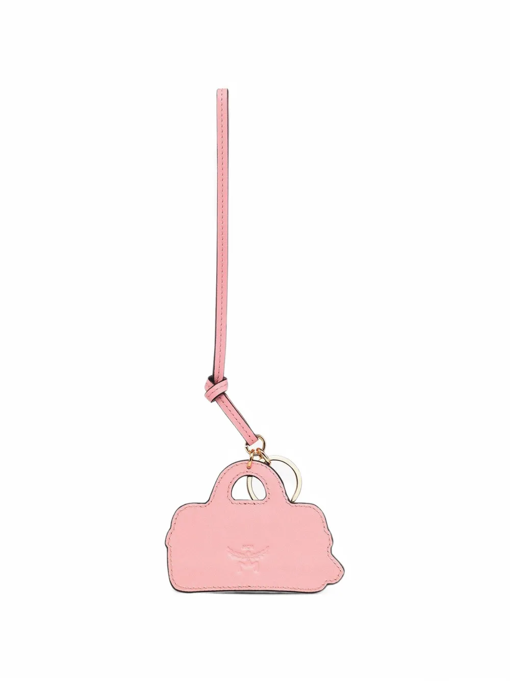MCM Ella Boston logo-print leather keyring Roze