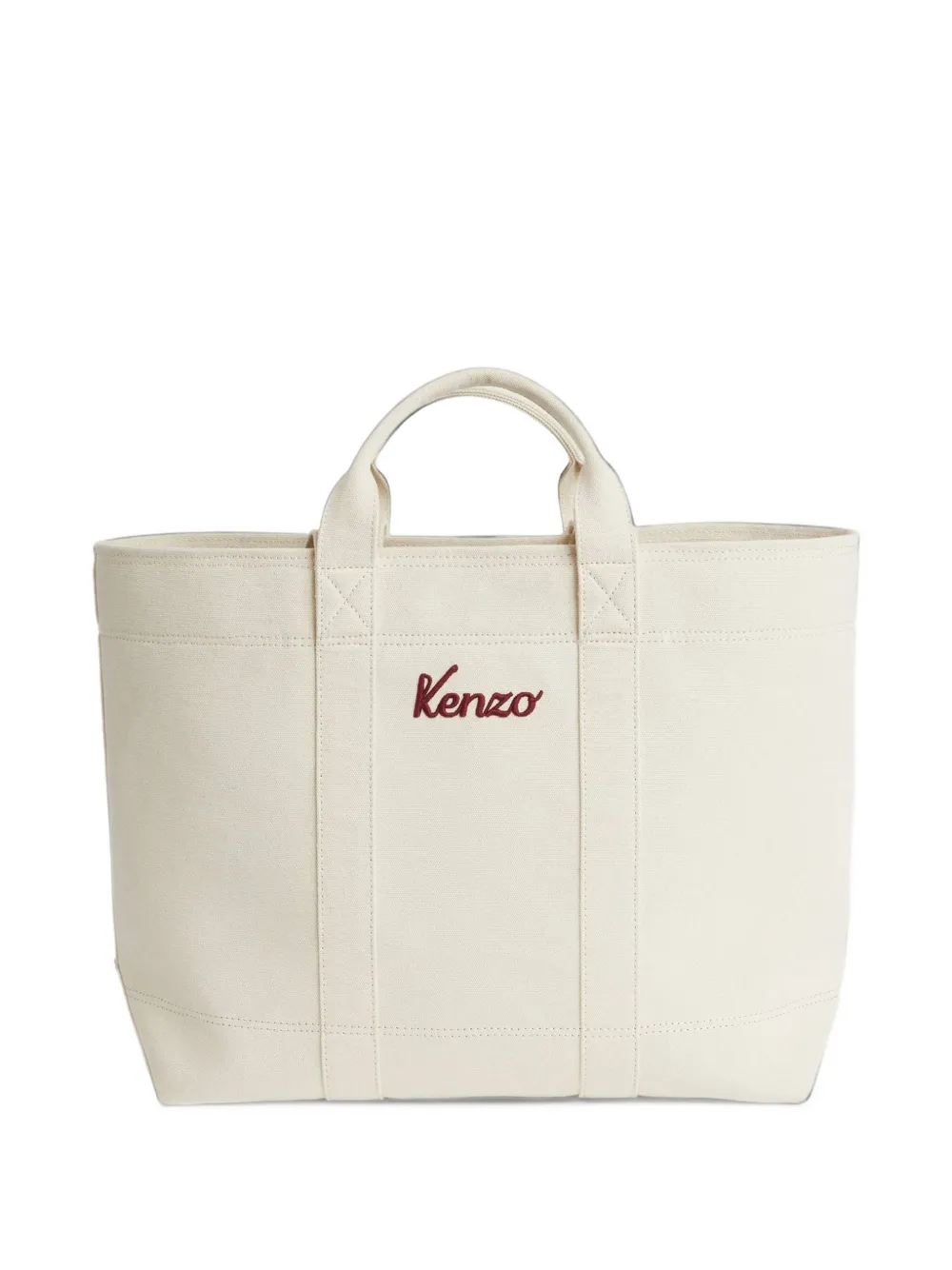 Kenzo large logo-embroidered tote bag Beige