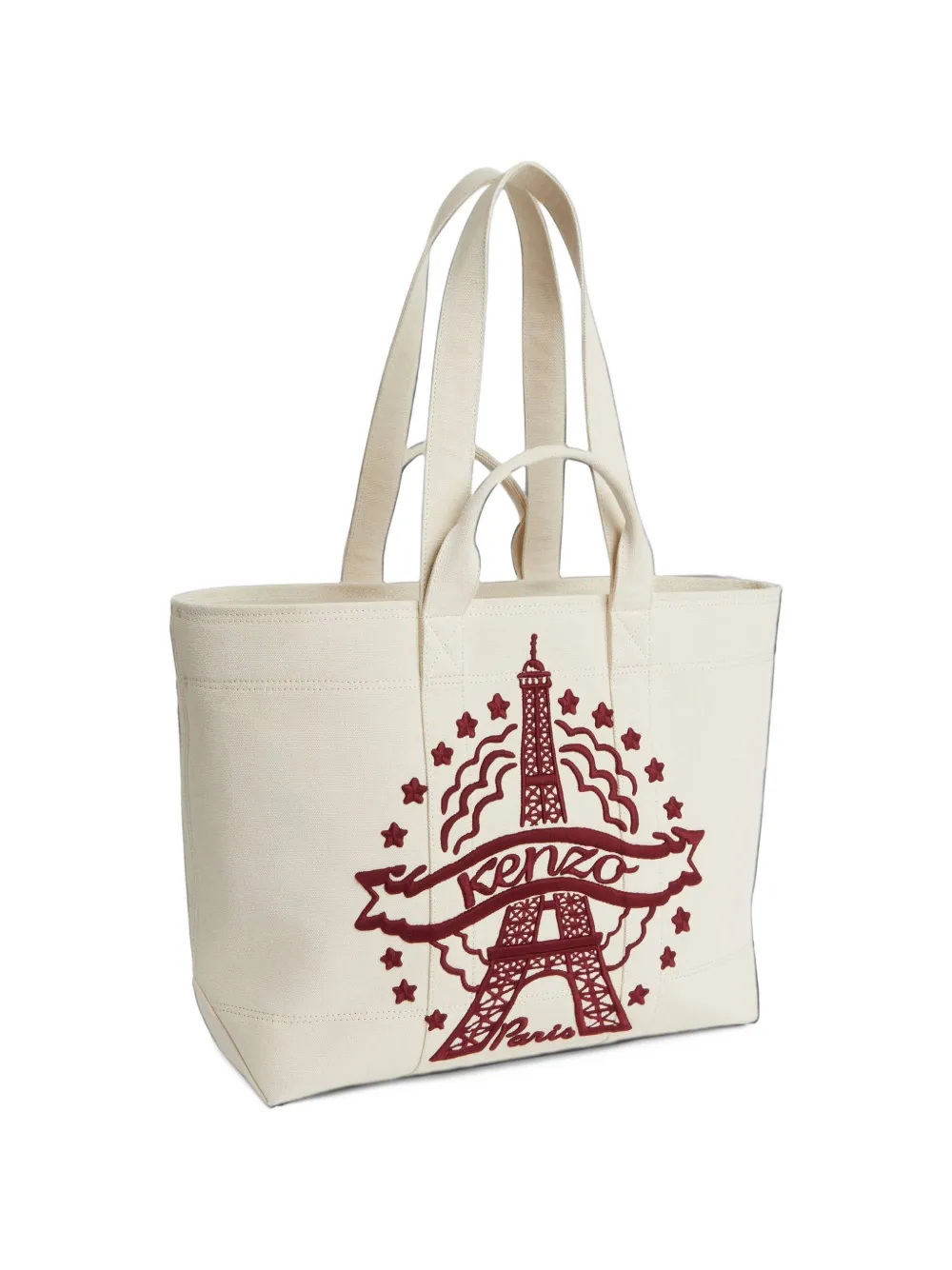 Kenzo large logo-embroidered tote bag Beige